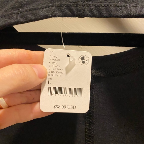 Free People Beach NWT Simone Midi Dress Large Black Cotton Open Back $88 - Picture 4 of 8